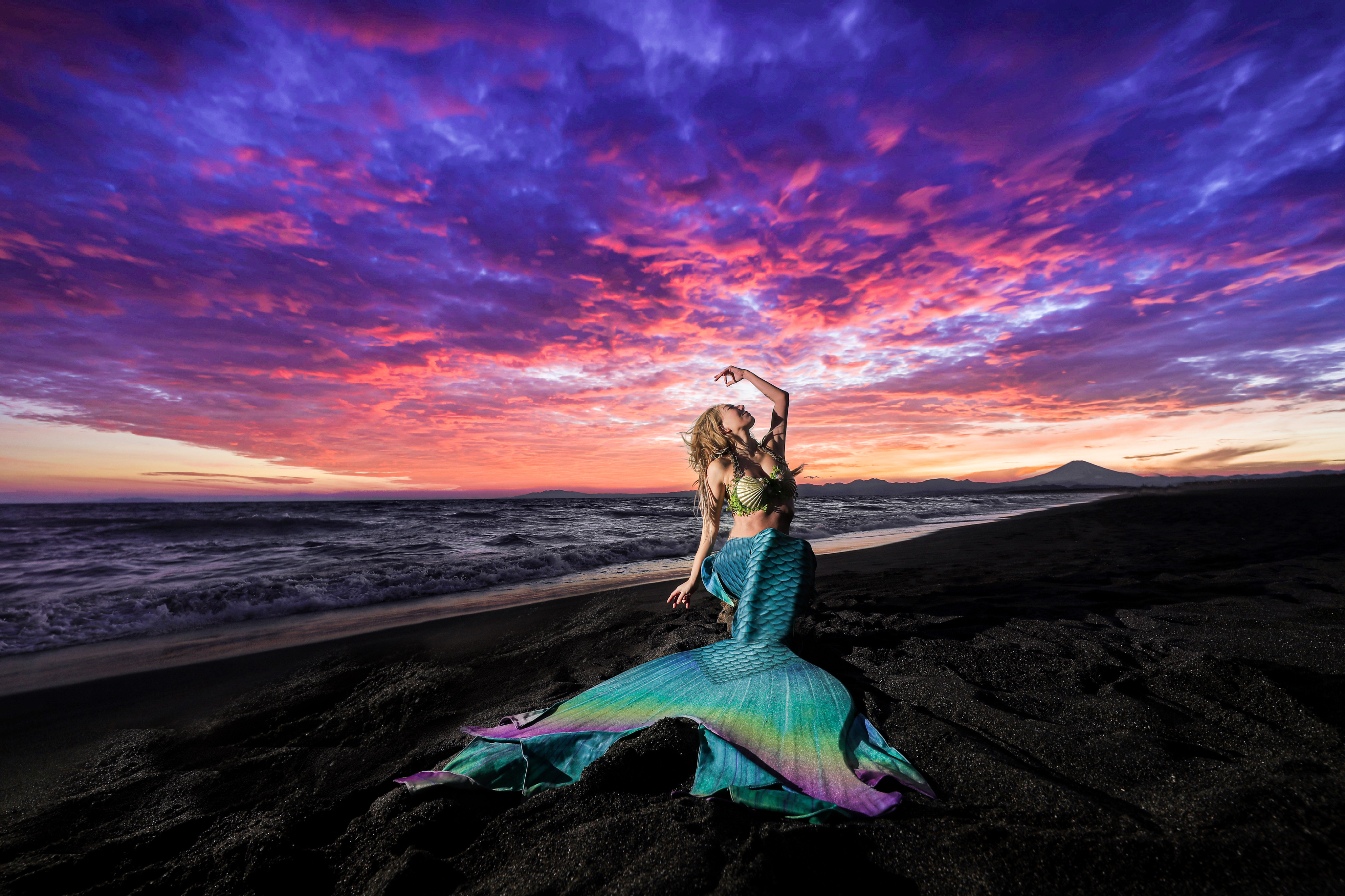 Sunset capecali mermaid